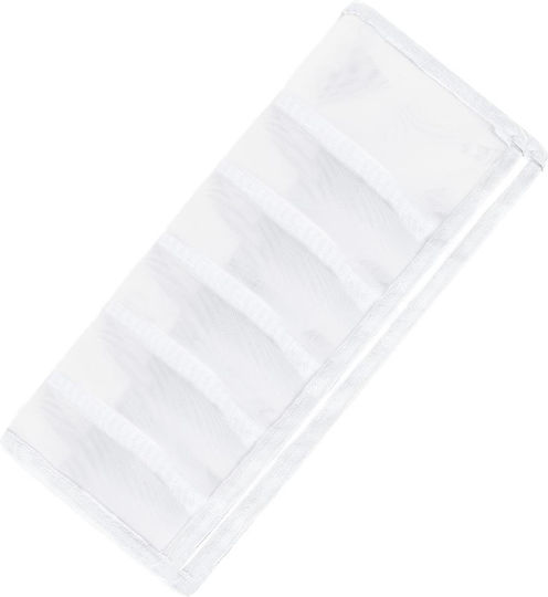 Husă Din Plastic Pentru Depozitare Șosete / Lenjerie Intimă Albă 3 Bucăți
