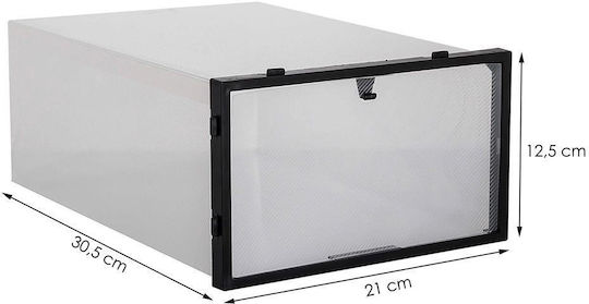 Plastic Casetă pentru Pantofi în Culoare Negru 34x23x13cm 10buc