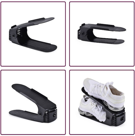 Bază Din Plastic Pentru Depozitarea Pantofilor Neagră 6x25.5x11cm 5 Bucăți