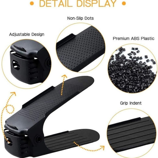 Bază Din Plastic Pentru Depozitarea Pantofilor Neagră 6x25.5x11cm 5 Bucăți