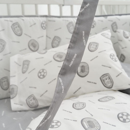 Vesta Home Crib Bumpers Classic Inside White Grey 40x195cm