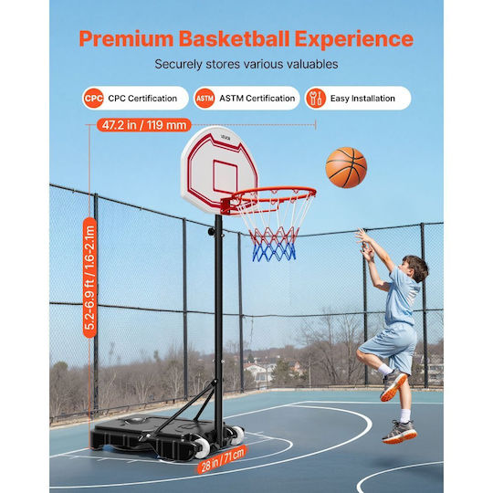Vevor Indoor & Outdoor Basketball Hoop with Stand & Ball