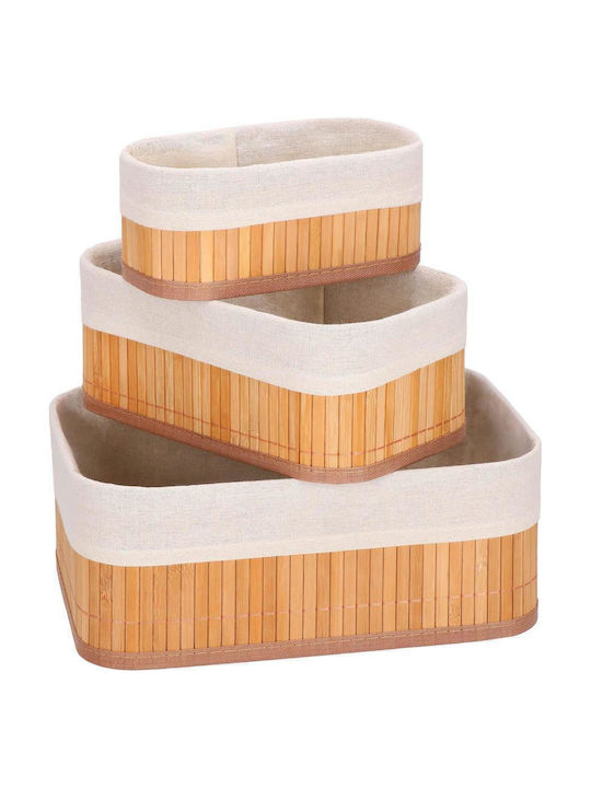 Aufbewahrungskorb Bamboo Braun 3Stück