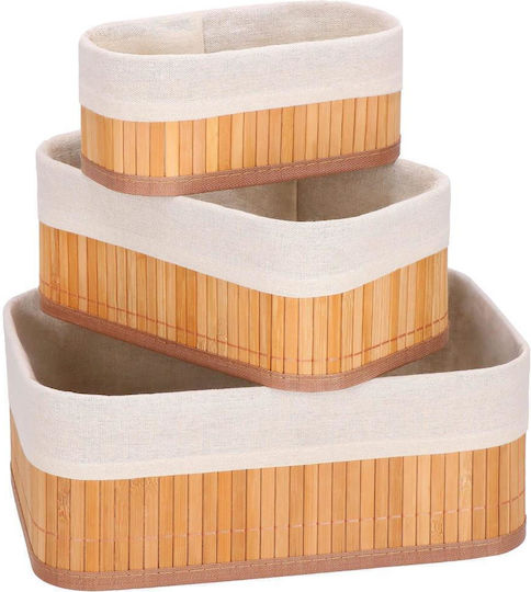 Aufbewahrungskorb Bamboo Braun 3Stück