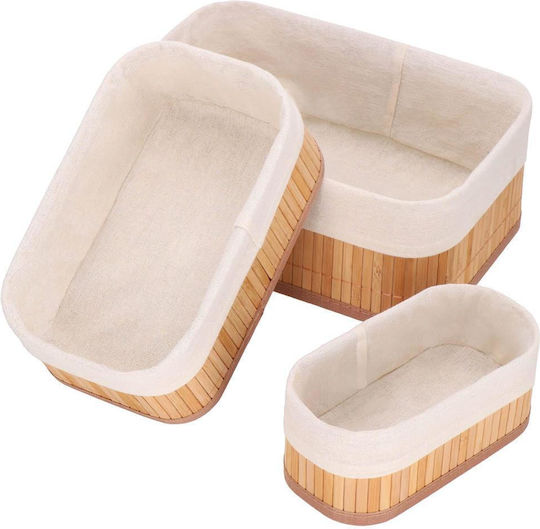 Aufbewahrungskorb Bamboo Braun 3Stück