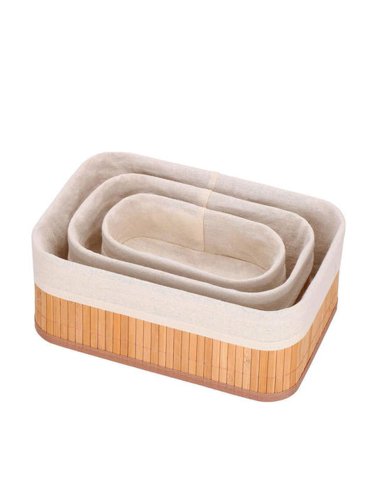 Aufbewahrungskorb Bamboo Braun 3Stück