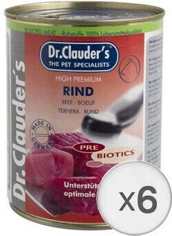 Dr.Clauders Nassfutter Hunde in Dose mit Rindfleisch und Fleisch 6x800gr