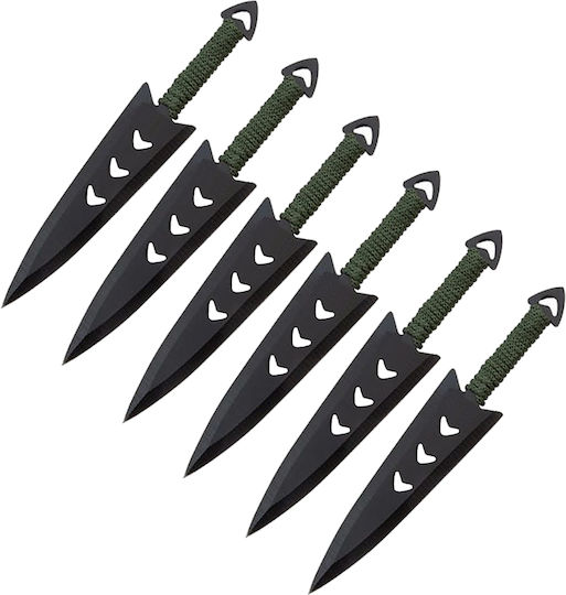 Cuțit de Aruncat Negru Set 6buc