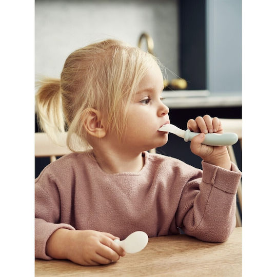 BabyBjorn Βρεφικό Σετ με Πιρούνι από Πλαστικό για 4+ μηνών Πράσινο 4τμχ