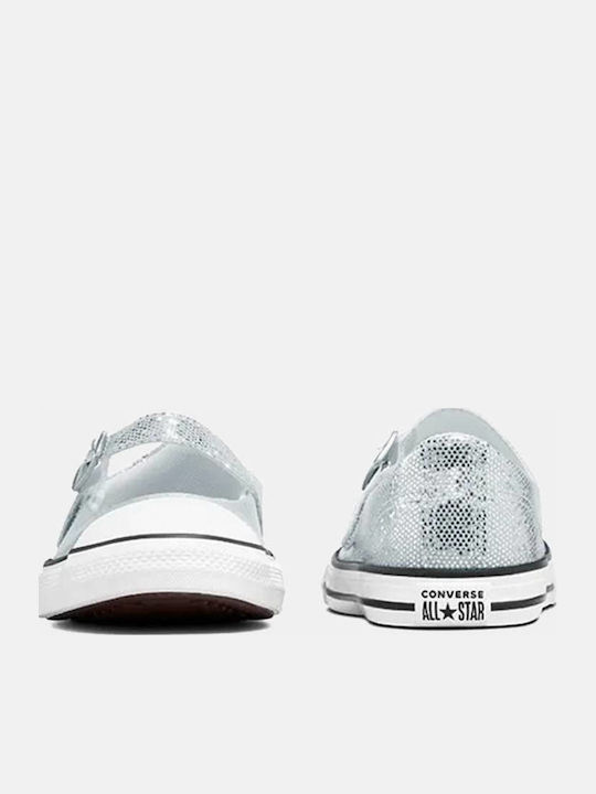 Kids Ballerinas Dainty Mary Jane with Adjustable Metal Clasp Gray