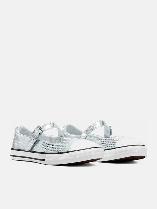 Kids Ballerinas Dainty Mary Jane with Adjustable Metal Clasp Gray