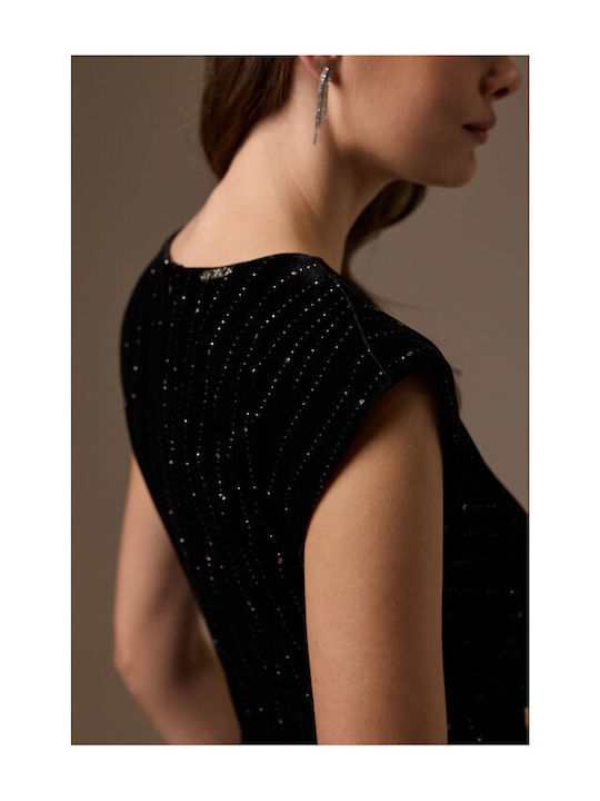 Cyla Mini Abendkleid Samt Schwarz