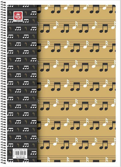 Typotrust Spiral Notebook Music A4 40 Sheets 1pcs