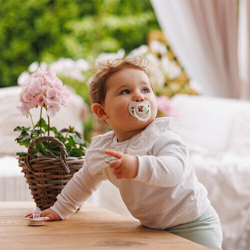 Babyono Day Night Silicone Pacifiers Night for 6-18 Months 2 Pieces