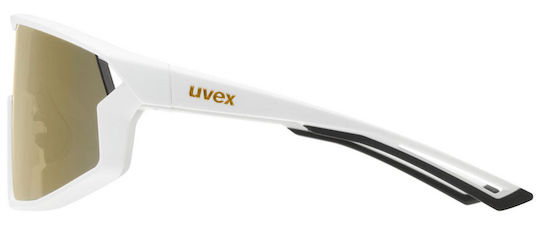 Uvex Cycling Glasses with White Frame and Multicolour Lenses