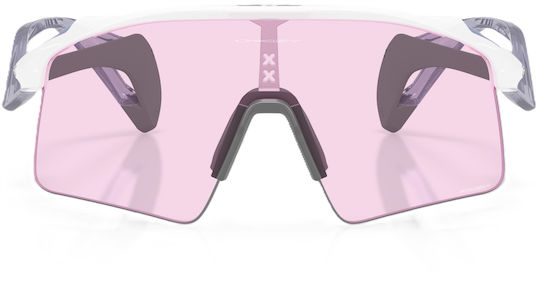 Oakley Cycling Glasses Prizm with White Frame & Multicolour Lenses
