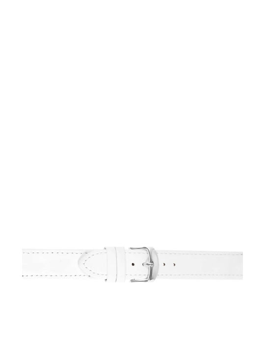 New Era Δερμάτινο Λουράκι Λευκό 18mm