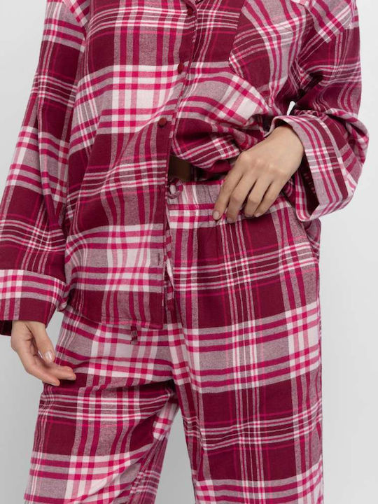 Dorina Winter Damen Pyjama-Set Red