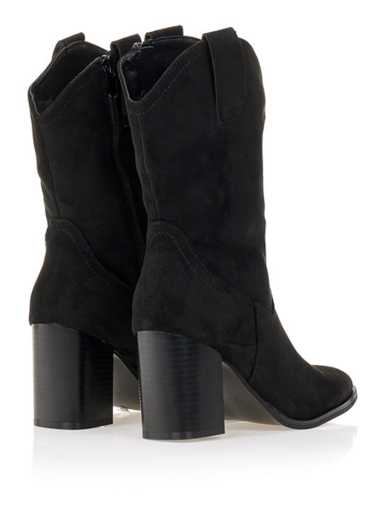 Wildleder Stiefeletten Damen Schwarz