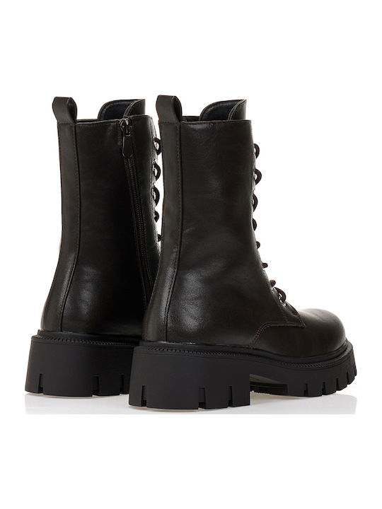 Women's Ankle Boots with Medium Heel Brown
