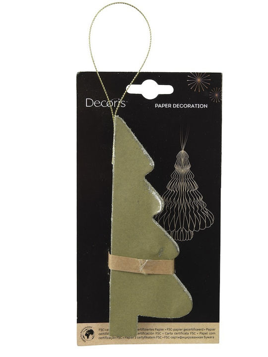 Papierbaum Grün Champagner Gold Glitzer 40 Schichten H.15cm Decoris 709205 00054538