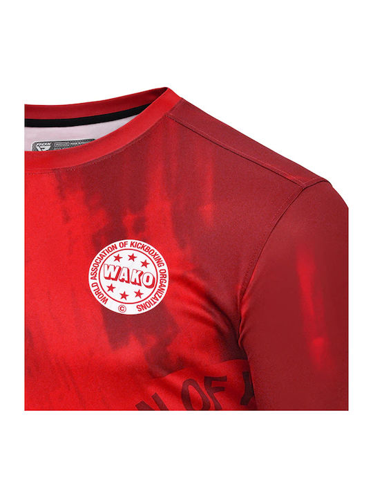 RDX Herren Kurzärmlig T-Shirt RDX-WTP-T1-RD für Kickboxen Rot