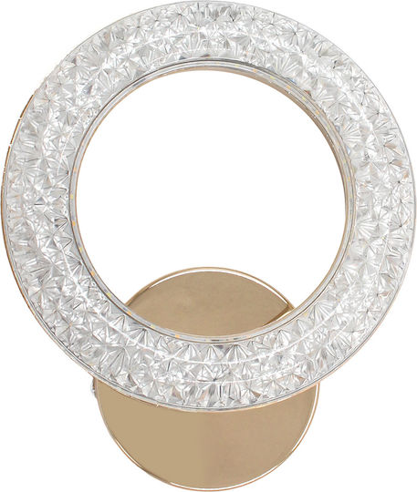 Keskor Modern Lamp Wall with Integrated LED Gold 17.5x6.5x20cm