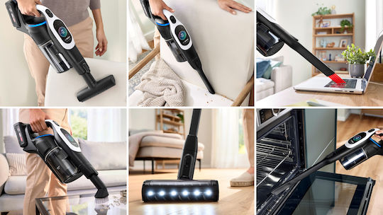 Bosch Unlimited 10 Επαναφορτιζόμενη Σκούπα 2 σε 1 Stick & Χειρός 18V Λευκή