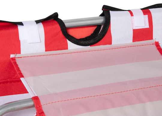 Outsunny Foldable Steel Beach Sunbeds Red with Pillow 2pcs