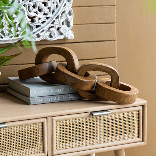 Artekko Woody Διακοσμητικές Αλυσίδες Ξύλο Teak Φυσική Απόχρωση 20x20x25 Cm 2pcs