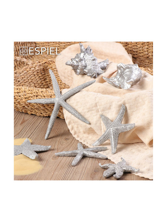 Decorative Tabletop Starfish Polyresin Silver Espiel Assort 9x9x1.5cm Mt2740k6 Set 6 Pieces Material Polyresin Silver Espiel Mt2740k6