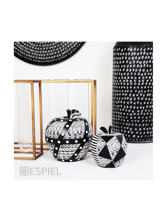 Espiel Tischdekoration Thema Apfel Mehrfarbig Schwarz-Weiß 15cm Verpackung 2 Stück