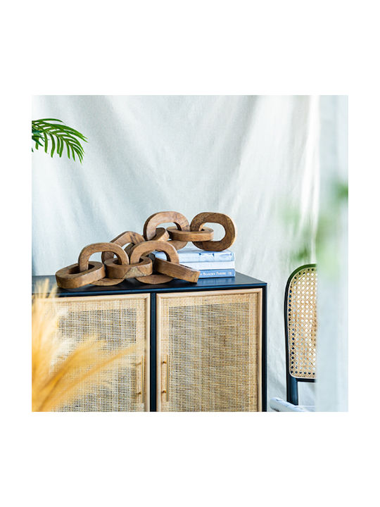 Artekko Woody Decorative Chains Wooden Teak Natural Shade 20x20x25 Cm 2 Pieces