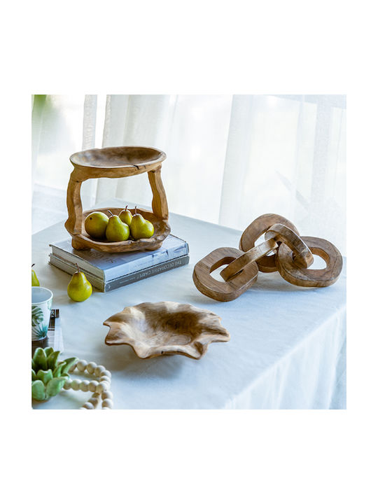 Artekko Woody Decorative Chains Wooden Teak Natural Shade 20x20x25 Cm 2 Pieces