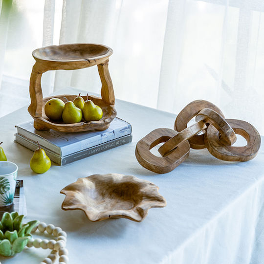 Artekko Woody Διακοσμητικές Αλυσίδες Ξύλο Teak Φυσική Απόχρωση 20x20x25 Cm 2pcs