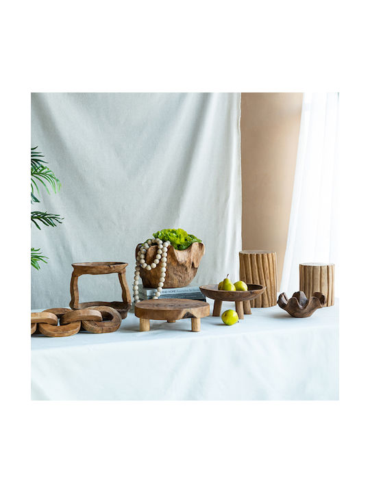 Artekko Woody Decorative Chains Wooden Teak Natural Shade 20x20x25 Cm 2 Pieces