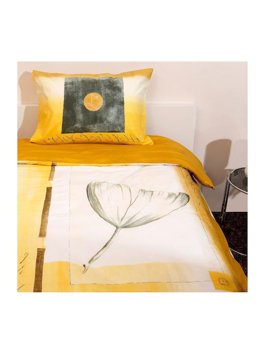 Viopros Σετ Κουβερλί Μονό Βαμβακερό Κίτρινο 160x240cm 5τμχ