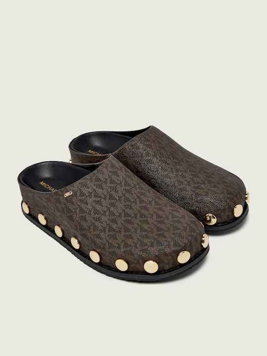 Mules with Heel in Brown Color
