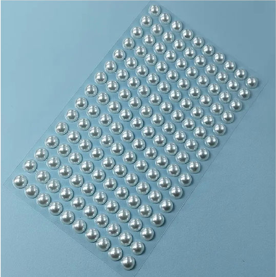 Karte Selbstklebende Perlen Weiße Haarschmuck Größe 8mm 150 Stück