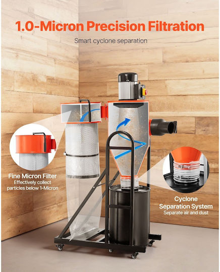 Vevor JCQ15HPGSDTBA0FFA001V2 Aspirator cu Disc de tăiere cu Diametru 61.42mm
