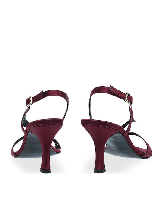 Din material textil Sandale Burgundy