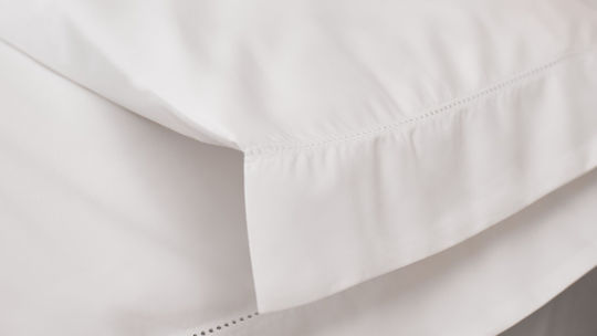 Valeria Home Set Duvet Cover Cotton Satin 200x200cm Double with 2 Pillowcases White