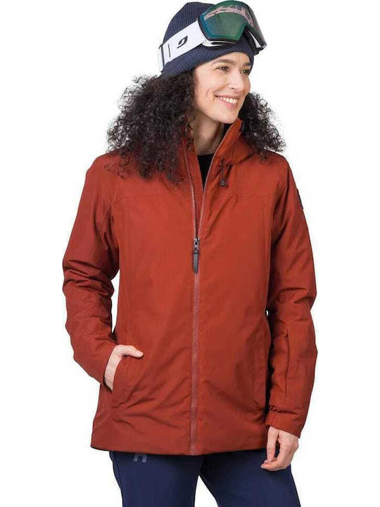 Women's Lifestyle Jacket for Winter with Hood Red