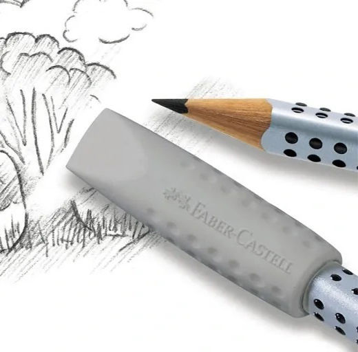 Faber-Castell Eraser for Pencil and Pen Grip 2001 2pcs Gray
