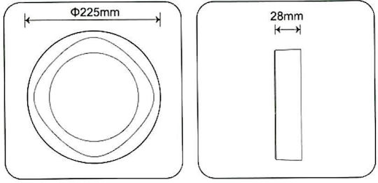 Wellmax Round LED Panel 24W with Cool White Light 6500K 22.5cm Quantity 2