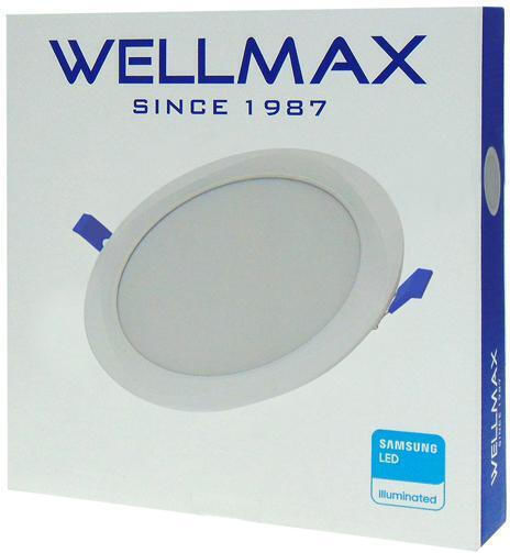 Wellmax Rundes Vertieftes LED-Panel 18W mit Kaltweißem Licht 6500K 22,5cm 2Stück