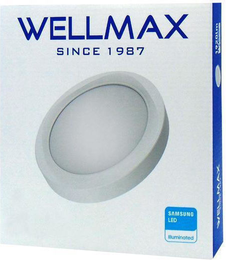 Wellmax Rundes LED-Panel 18W mit Natürliches Weiß Licht 4000K 22,5cm 2Stück