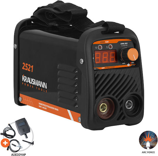 Krausmann Ηλεκτροκόλληση Inverter MMA με Μέγιστο Ρεύμα Συγκόλλησης 120A και Κύκλο Εργασίας 30%