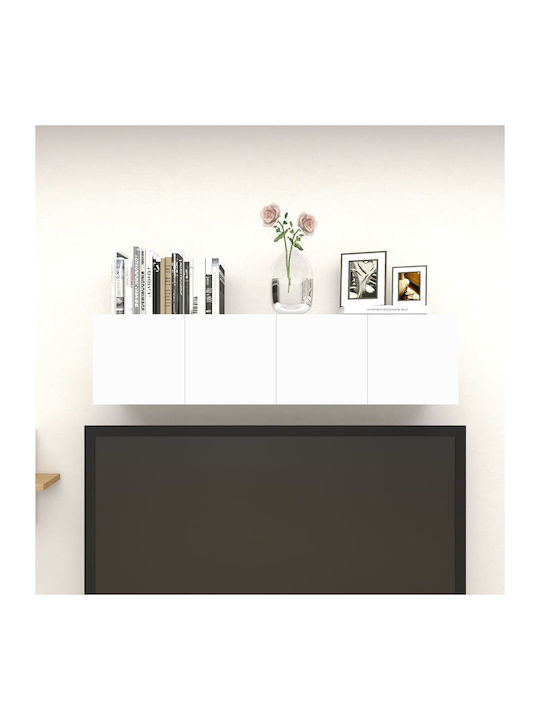 Wand Wohnzimmer Vitrine aus Spanplatte Weiß 30.5x30x30cm