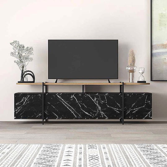 Шкаф за телевизор Дървен Hanley Черен Д160xШ35.6xВ48см